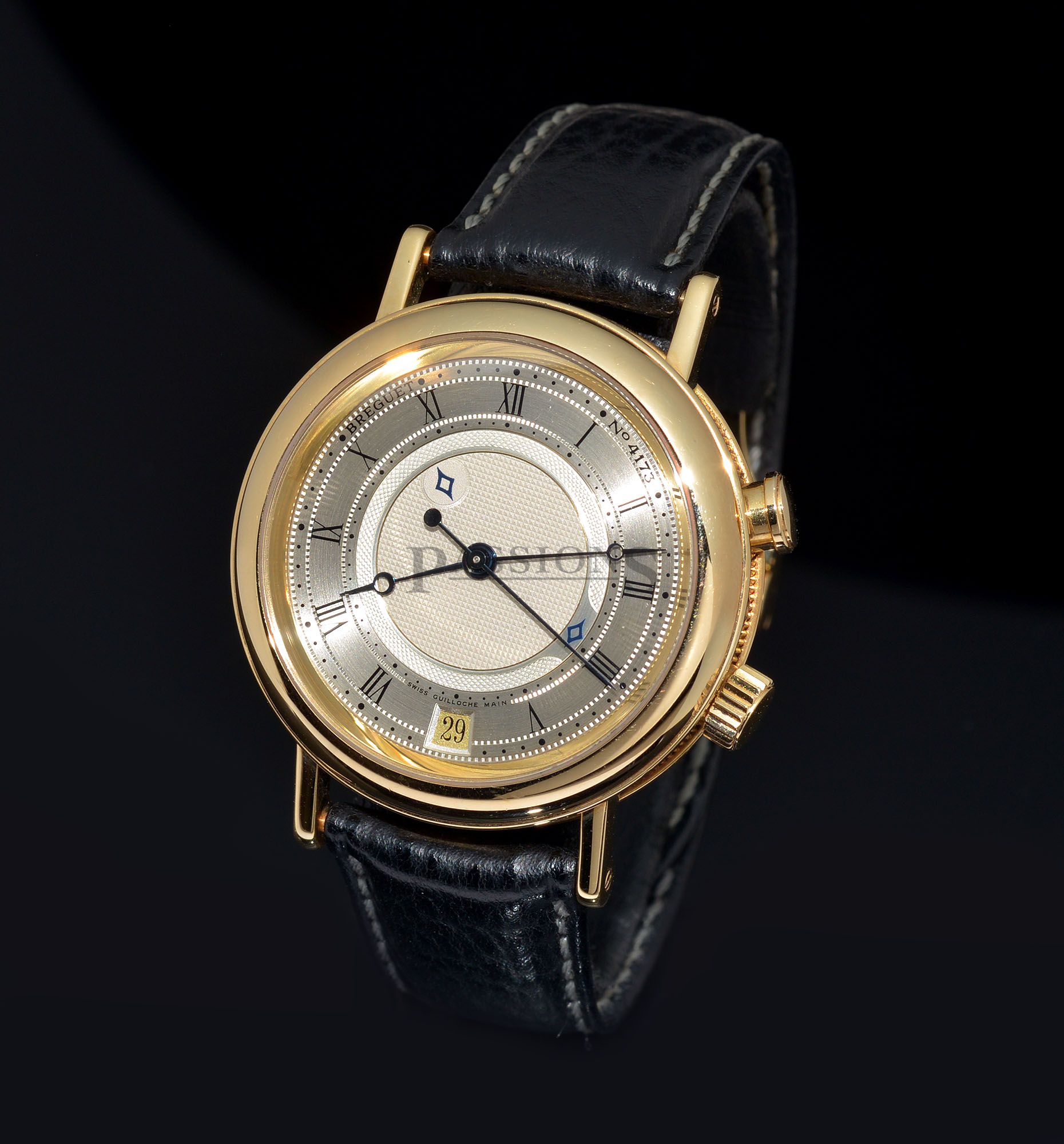 Late 1990s Rare Breguet 39mm Ref.3600BA/12/2VU “Classique, Alarm” automatic with date in 18KYG. B&P